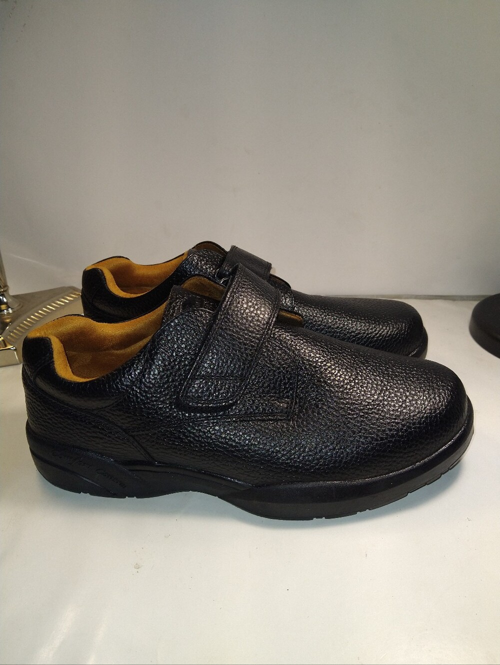 Dr Comfort William X Black Leather Slip On Orthopedic Shoes Men's sz 13XW.